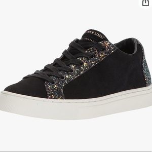 Skechers Street Los Angeles Rise Fit Black Suede Glittery Chucky Platform Size 9